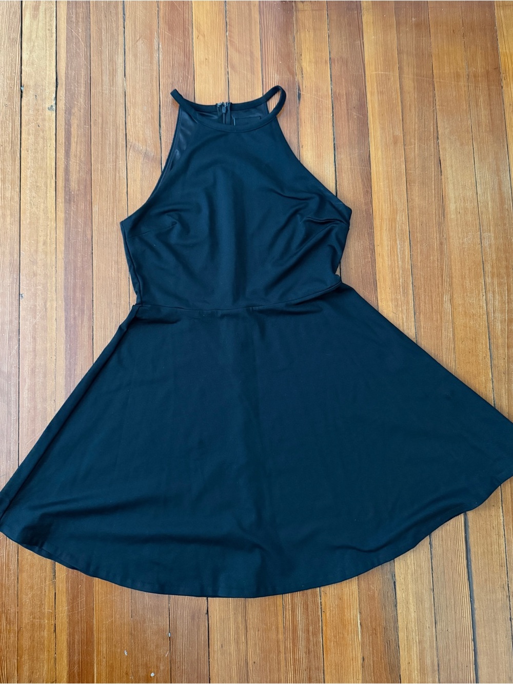 Cynthia Rowley Black High-Neck Fit & Flare Dress